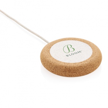 Logo trade corporate gift photo of: Cork and Wheat 5W wireless charger