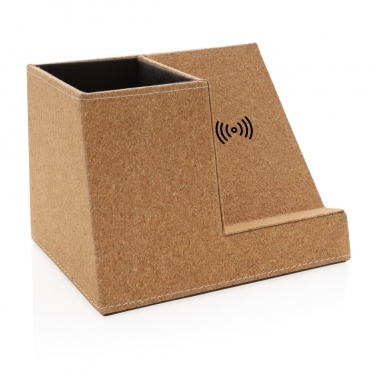 Logotrade promotional giveaway picture of: Cork pen holder and 5W wireless charger