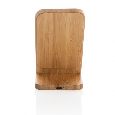 Logotrade promotional items photo of: Bamboo 5W wireless charging stand
