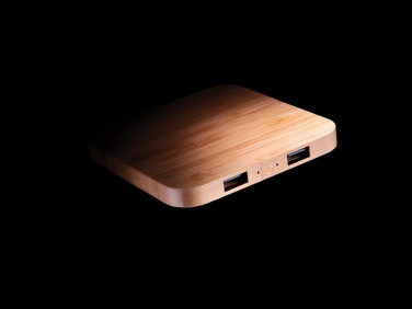 Logotrade promotional giveaway picture of: Bamboo 10W wireless charger with USB