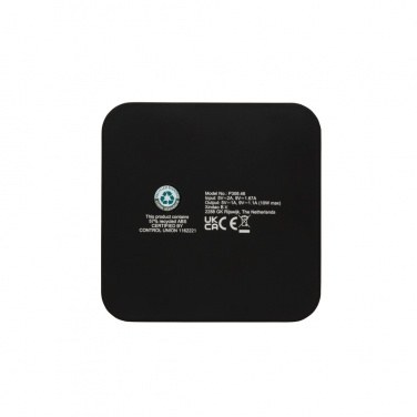 Logo trade business gift photo of: RCS recycled plastic 10W Wireless charger with USB Ports