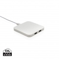 RCS recycled plastic 10W Wireless charger with USB Ports, white