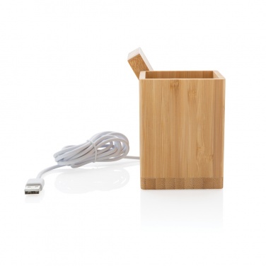 Logo trade promotional items picture of: Calgary bamboo 10W wireless charger