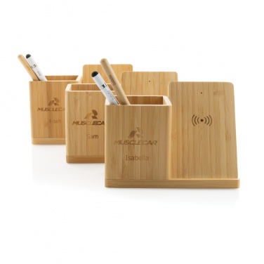 Logotrade corporate gift image of: Calgary bamboo 10W wireless charger