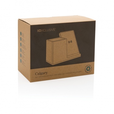 Logo trade promotional product photo of: Calgary bamboo 10W wireless charger