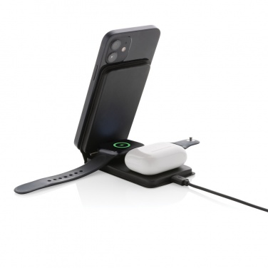 Logo trade promotional giveaway photo of: Swiss Peak RCS rPU 15W  3-in-1 magnetic wireless charger