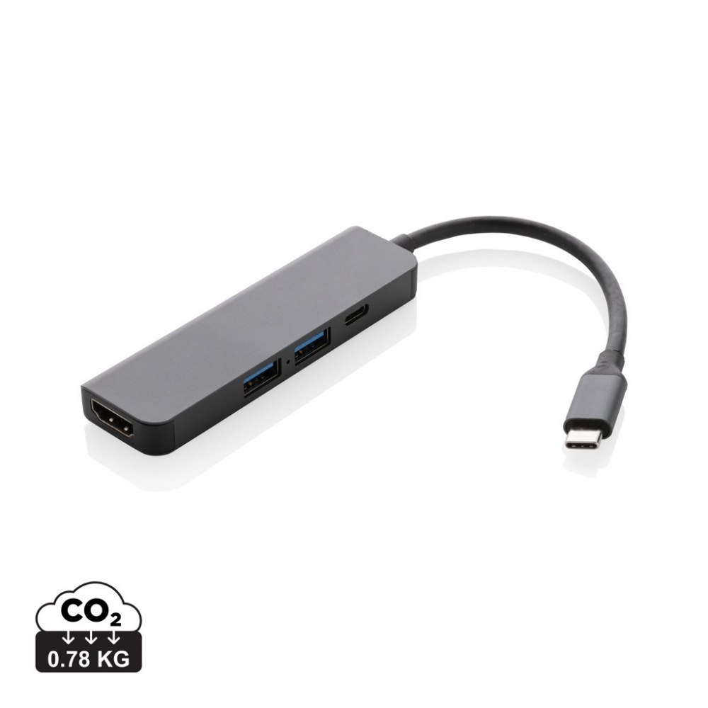 Logotrade promotional giveaways photo of: Terra RCS recycled aluminum hub with HDMI input