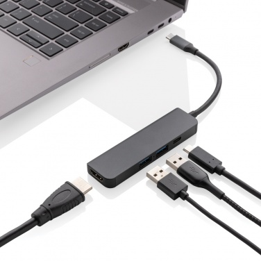 Logotrade promotional gifts photo of: Terra RCS recycled aluminum hub with HDMI input