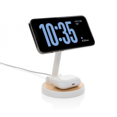 Logo trade promotional items image of: Ontario RCS rplastic 15W magnetic charging 2 in 1 stand