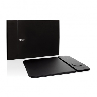 Logo trade promotional merchandise picture of: Swiss peak RCS recycled PU 15W 3 in 1 charging mousepad