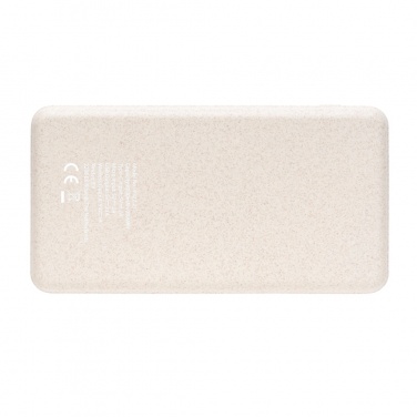 Logo trade promotional giveaways image of: Cork and Wheat Straw 8.000 mAh 5W wireless powerbank