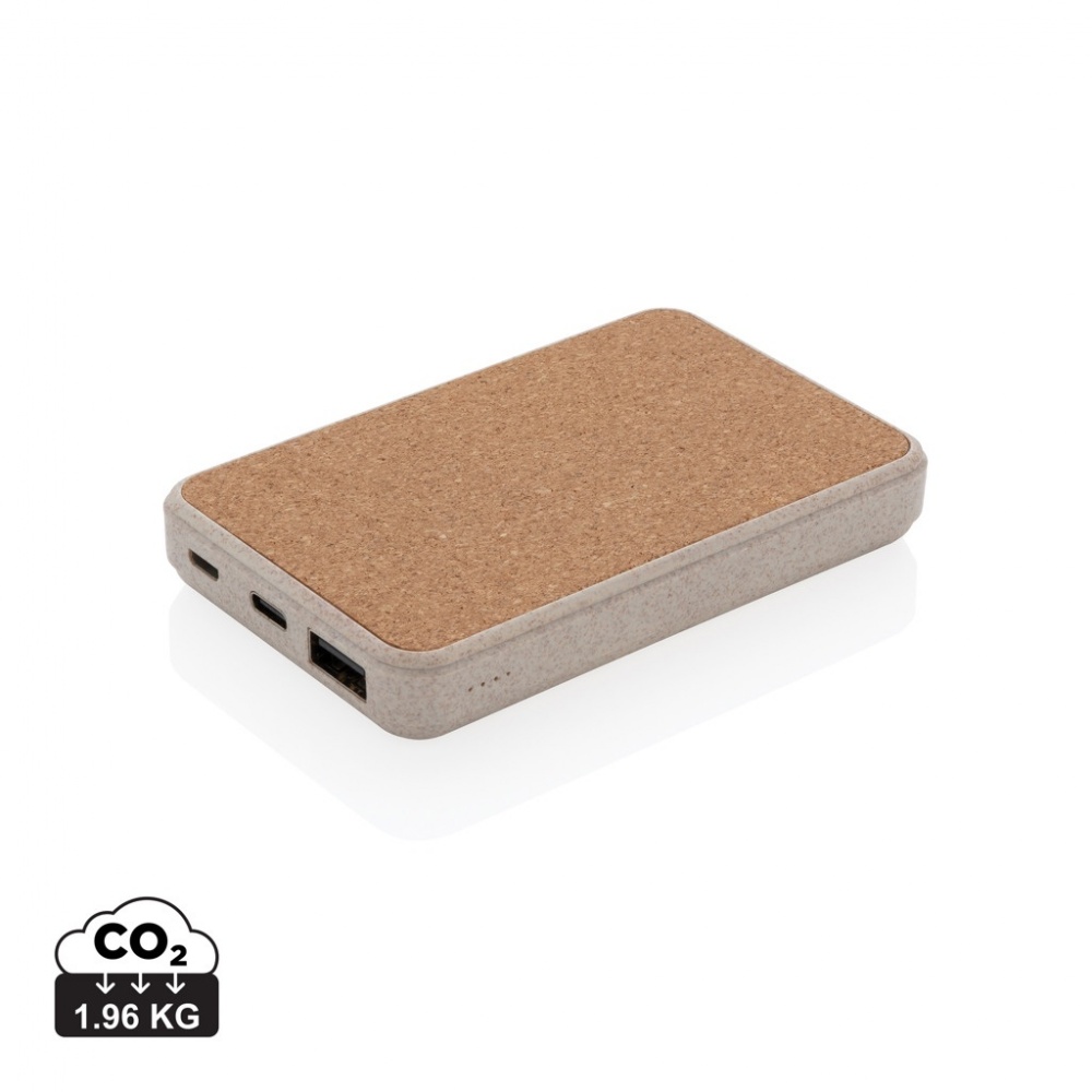 Logotrade business gifts photo of: Cork and Wheat 5.000 mAh pocket powerbank