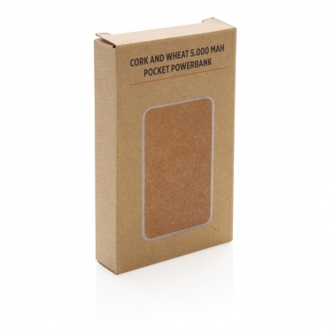 Logotrade business gift image of: Cork and Wheat 5.000 mAh pocket powerbank