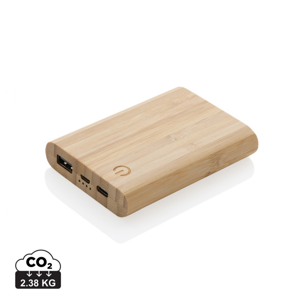 Logo trade promotional merchandise photo of: Bamboo 5.000 mAh powerbank