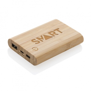 Logo trade promotional product photo of: Bamboo 5.000 mAh powerbank