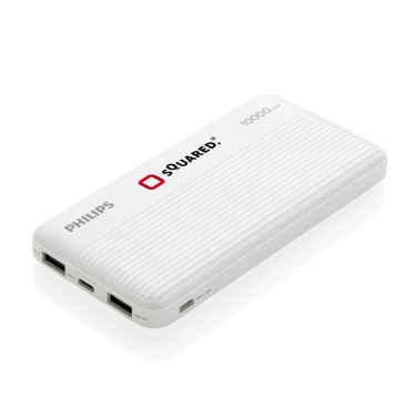 Logo trade promotional gifts picture of: Philips 10.000 mAh slim powerbank