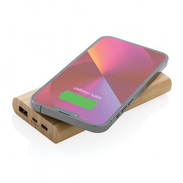 Logotrade promotional item image of: Bamboo 8.000 mAh 5W wireless powerbank