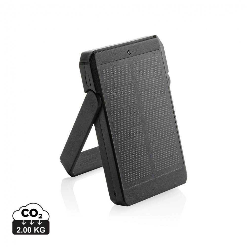 Logotrade promotional gifts photo of: Skywave RCS rplastic solar powerbank 5000 mAh 10W wireless