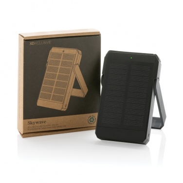 Logo trade corporate gifts image of: Skywave RCS rplastic solar powerbank 5000 mAh 10W wireless