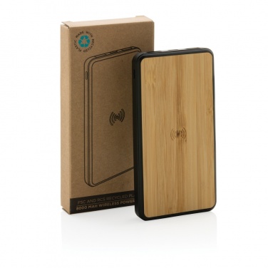 Logotrade promotional product image of: RCS recycled plastic 8000 mAh Wireless Powerbank