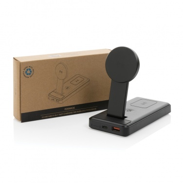 Logotrade promotional gift image of: Fenwick RCS recycled plastic 10000mah  3 in 1 fast powerbank