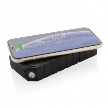 Logo trade promotional products image of: RCS recycled plastic Solar powerbank with 10W Wireless