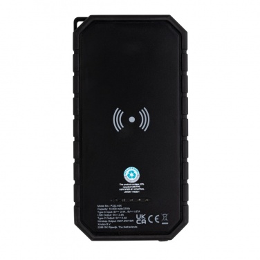 Logotrade promotional giveaway image of: RCS recycled plastic Solar powerbank with 10W Wireless
