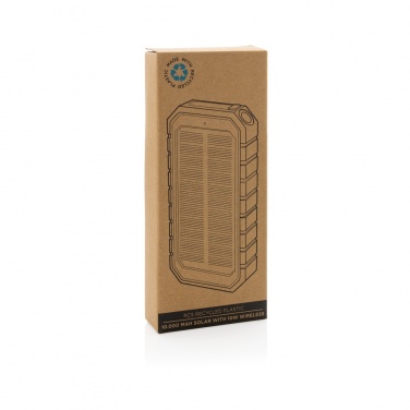 Logotrade corporate gift picture of: RCS recycled plastic Solar powerbank with 10W Wireless