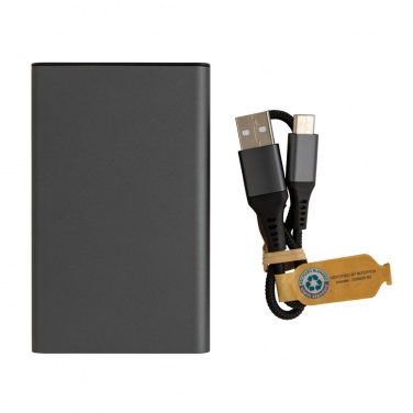 Logo trade advertising products image of: Terra RCS recycled aluminium powerbank 5.000 mAh