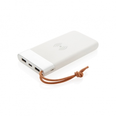 Logo trade promotional products image of: Aria 8.000 mAh 5W wireless charging powerbank