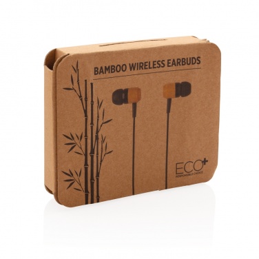 Logotrade promotional merchandise photo of: Bamboo wireless earbuds