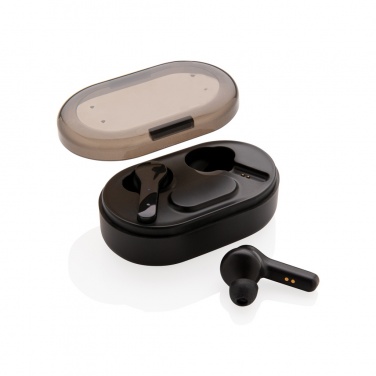 Logo trade advertising product photo of: Light up logo TWS earbuds in charging case