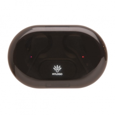 Logo trade advertising products picture of: Light up logo TWS earbuds in charging case