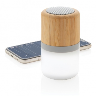 Logo trade corporate gifts image of: Bamboo colour changing 3W speaker light