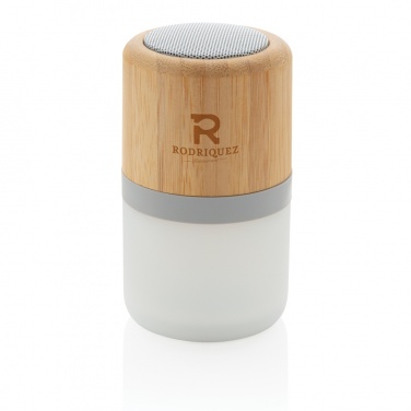 Logo trade promotional giveaways picture of: Bamboo colour changing 3W speaker light
