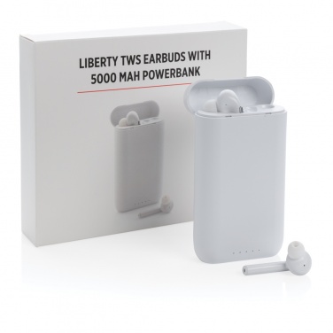 Logo trade promotional items picture of: Liberty TWS earbuds with 5.000 mAh powerbank