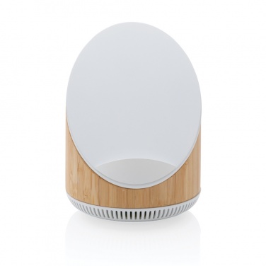 Logo trade promotional merchandise picture of: Ovate bamboo 5W speaker with 15W wireless charger