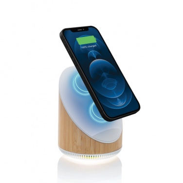 Logotrade business gifts photo of: Ovate bamboo 5W speaker with 15W wireless charger