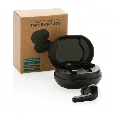 Logo trade business gift photo of: RCS standard recycled plastic TWS earbuds