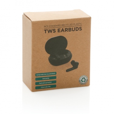 Logo trade promotional merchandise photo of: RCS standard recycled plastic TWS earbuds