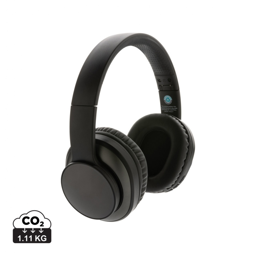 Logo trade promotional giveaway photo of: Terra RCS recycled aluminium wireless headphone