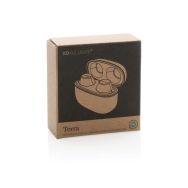 Logotrade promotional item image of: Terra RCS recycled aluminium wireless earbuds