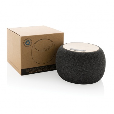 Logo trade business gifts image of: RCS Rplastic/PET and bamboo 5W speaker