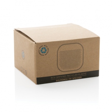 Logo trade promotional gifts image of: RCS recycled plastic Soundbox 3W speaker