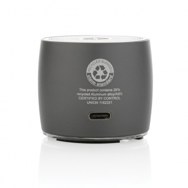 Logo trade promotional items image of: Swiss Peak RCS recycled aluminum 3W bass speaker