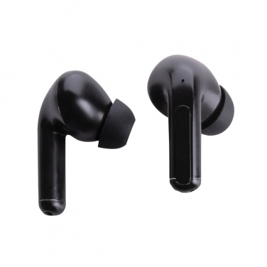 Logo trade corporate gifts picture of: Skywave RCS recycled plastic solar earbuds