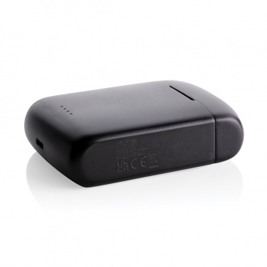 Logo trade promotional products image of: Skywave RCS recycled plastic solar earbuds
