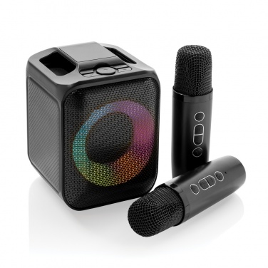 Logo trade corporate gifts image of: Singvibe RCS recycled plastic karaoke set with double mic