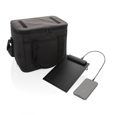 Logotrade corporate gift image of: Pedro AWARE™ RPET deluxe cooler bag with 5W solar panel