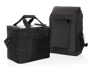 Logo trade promotional item photo of: Pedro AWARE™ RPET deluxe cooler bag with 5W solar panel